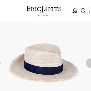 Eric Javits Cream Fedora with Black Band